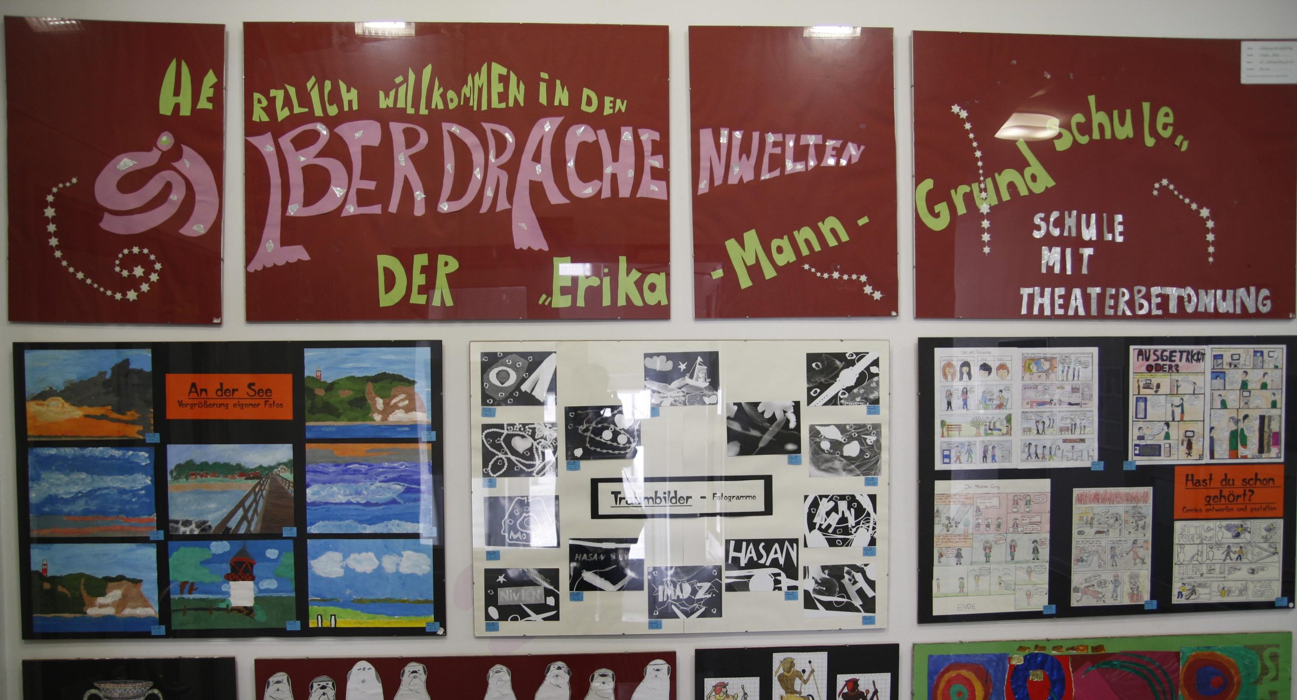 Wand in der Erika-Mann-Grundschule von Schülern gestaltet