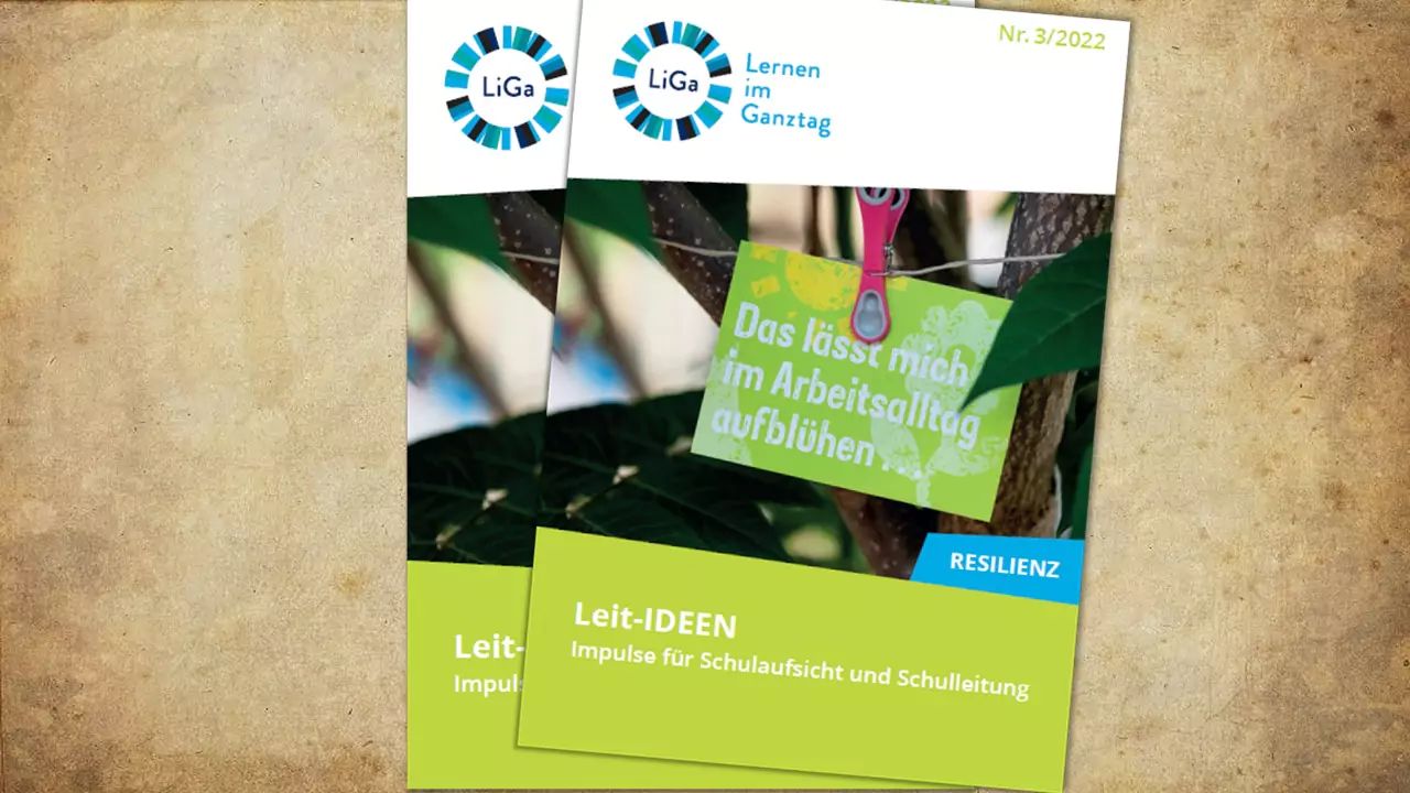 Abgebildet ist das Cover der Ausgabe 3/2022 der Zeitschrift Leit-IDEEN zum Thema Resilienz.